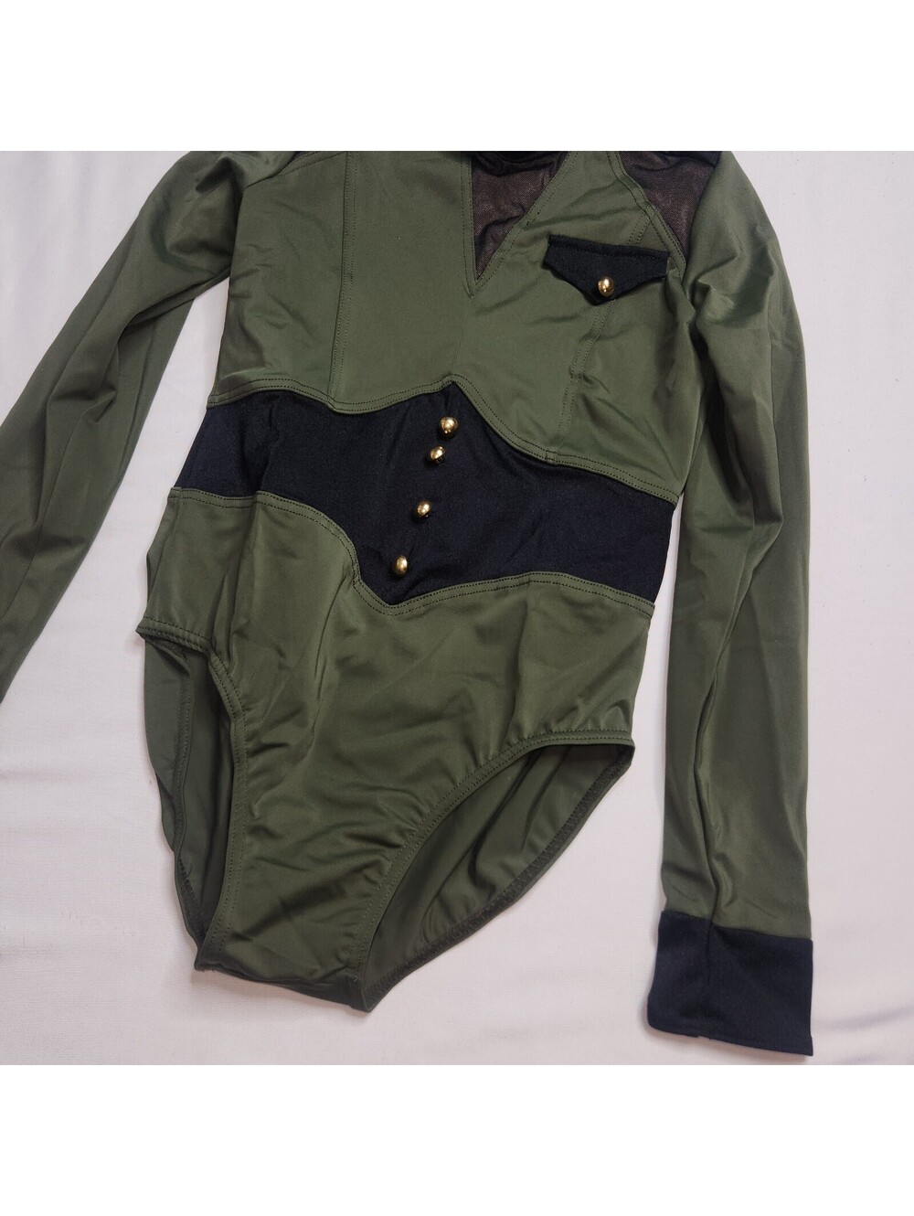 Weissman green long sleeve costume leotard